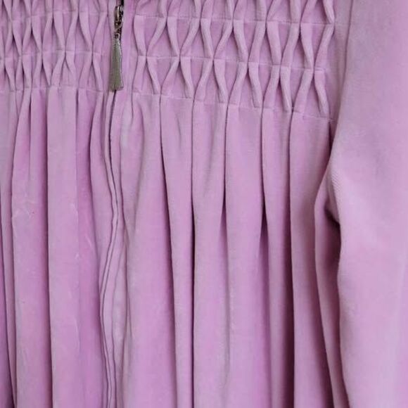 Appleseed's Orchid Velour Zip Housecoat Petite L - Picture 6 of 8